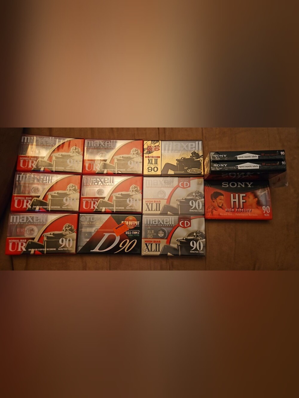 12x 90Min Audio Cassette [BRAND NEW]-3x Sony, 9x Maxell